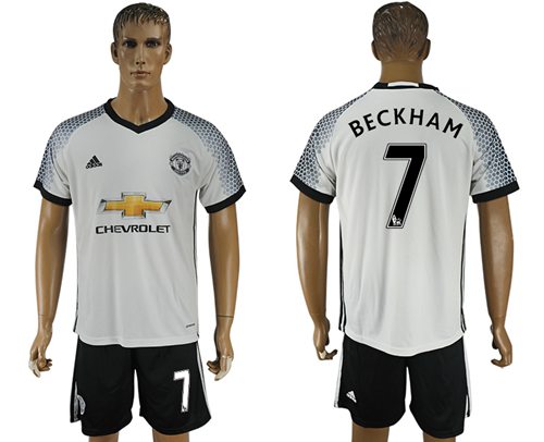 Manchester United #7 Beckham White Soccer Club Jersey - Click Image to Close